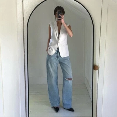 Icon Denim Bea Wide Leg Ripped Jeans Size 23 Retail $173 - Image 1 of 4