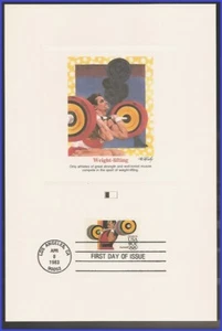 USA4 #C108 U/A TARJETA DE PRUEBA DE FLEETWOOD FDC levantamiento de pesas Juegos Olímpicos de verano - Imagen 1 de 1