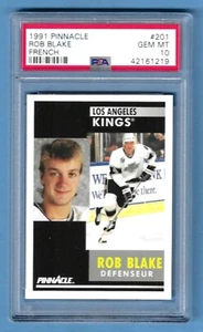 1991 Pinnacle French Rob Bake Kings #201 Rookie PSA 10 #42161219 HOF 2014 - Picture 1 of 2