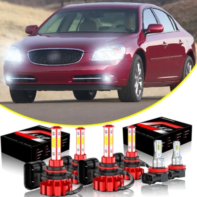 For 2006-2011 Buick Lucerne 6x LED Headlight + Fog Light Bulbs Combo Kit 6000k - Image 1 of 4