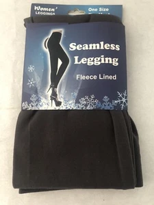 Women's Fleece Lined Stretch Leggings One Size Fits Most - Picture 1 of 4