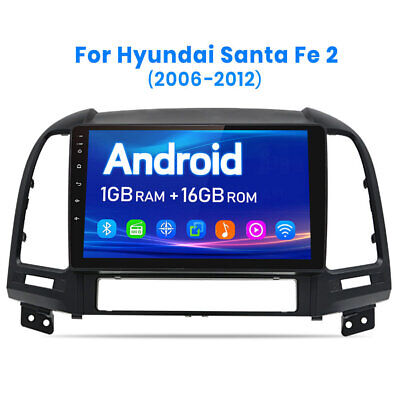 For Hyundai Santa Fe 2 2006-2012 9'' Android Car Radio GPS Sat Nav BT RDS 1+32G • 131.73€