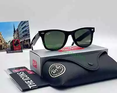 Ray-Ban Sunglasses  RB2140 Wayfarer50mm Black Frame Green Lens UV Protection - Image 1 of 4