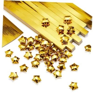 1000 Sheets Christmas Foil Star Paper Strips Glitter Origami Gold Solid Style - Picture 1 of 7