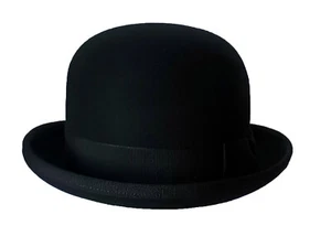 CAPPELLO A BOMBETTA IN FELTRO, 100%LANA. FELT BOWLER HAT - Foto 1 di 4