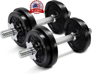 Juego De Pesas Mancuernas Para Ejercicios Hierro En Casa Para Hombre 50 Lbs Set - Picture 1 of 8
