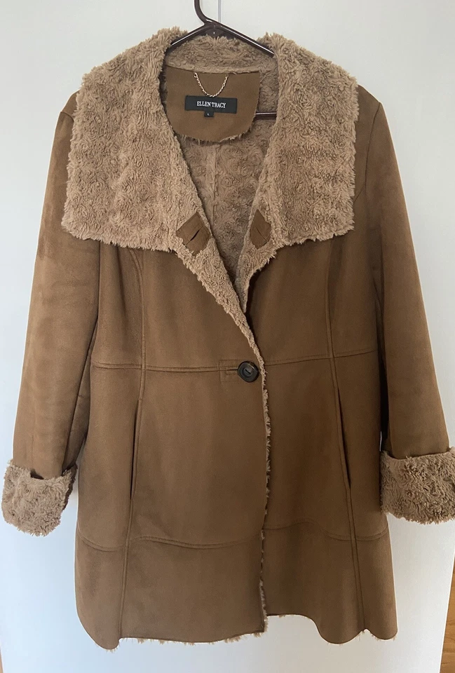 Ellen Tracy Brown Pea Coat  Size Large - Image 1 of 4