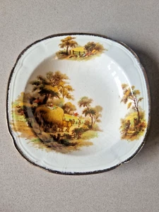Vintage ALFRED MEAKIN England ‘The Hay Ride’ Butter Dish Trinket Pin Dish 12.5cm - Picture 1 of 2