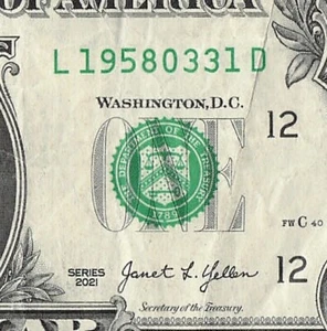 MARCH 31 1958 Birthday Date Note Fancy Serial Number One Dollar Bill 03 31 1958 - Picture 1 of 11