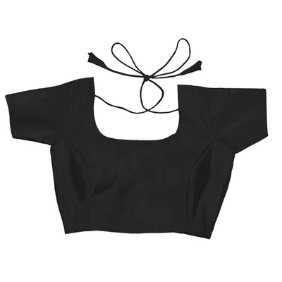 Blusa para mujer satinada sari confeccionada de diseñador indio cosida top corto Choli Foto 1 de 3