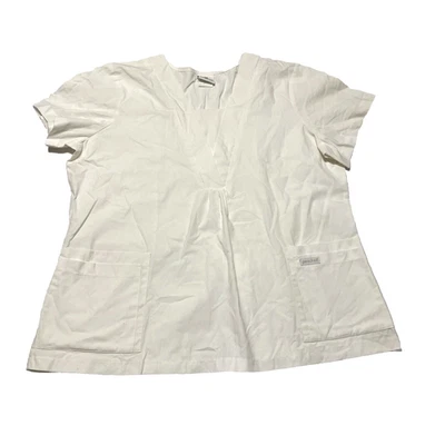 Peaches Scrub Top Women's White 2X - Image 1 of 4