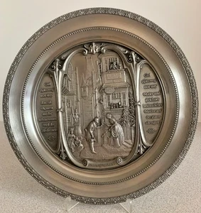 Carl Spitzweg WMF Zinn German Embossed 8.25" Pewter PLATE - Der iwige Hochzeitter - Bild 1 von 8
