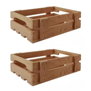 Athena Brooklyn Jersey Crate 30 x 20 x 90cm Acacia Wood | Set of 2 - Picture 1 of 3