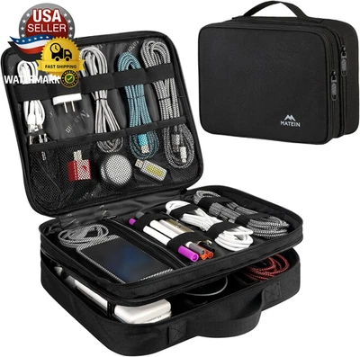 Bolsa organizadora de cabos, grande bolsa de armazenamento de viagem estojo de ferramentas resistente com alça para P - Imagem 1 de 4