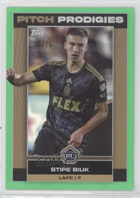 2023 Topps MLS Pitch Prodigies Green Foil /75 Stipe Biuk #6 Rookie RC - Image 1 of 2