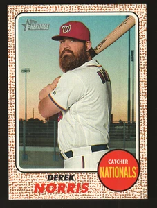 2017 Topps Heritage #51 - Derek Norris - Washington Nationals  17-1176 - Picture 1 of 2