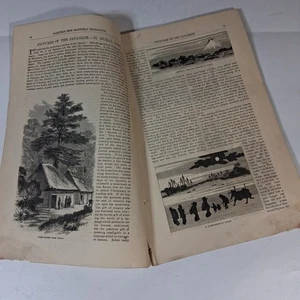 Antique 1863 Japanese Life Japan Customs Article Harpers New Monthly Magazine - Picture 1 of 17