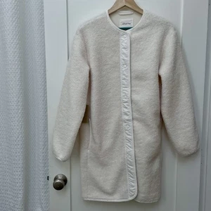 WILFRED FREE Size XXSmall Sherpa Long Liner Jacket Light Birch Cream Teddy Coat - Picture 1 of 16