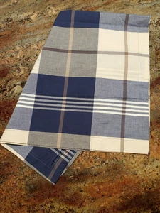 1 Ikea Kustruta blau & hellbraun Standard Plaid Baumwolle Kissenbezug 31x20" - Bild 1 von 8