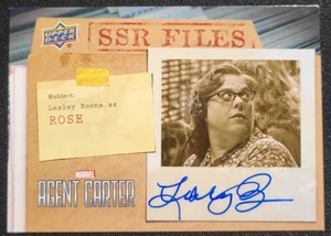 AGENT CARTER 2018 MARVEL SSR FILES AUTO SSR-LB LESLEY BOONE AS ROSE - Picture 1 of 2