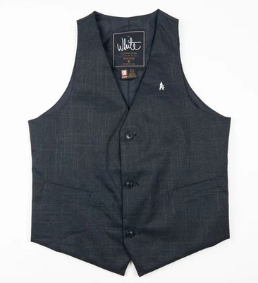 Burton The White Collection Vest Waistcoat Men's XS Dark Gray Check Formal Logo - Image 1 of 4