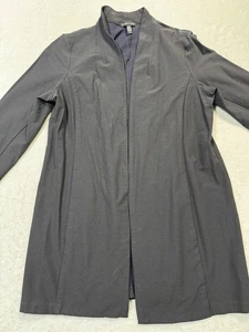 Eileen Fisher Gray Open Front Long Jacket S Minimalist Drape Coat Quiet Luxury - Picture 1 of 7