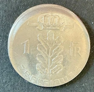 Belgique - Rare Monnaie de 1 Franc 1976 FR - fautée - casquette - offstrike - Picture 1 of 2