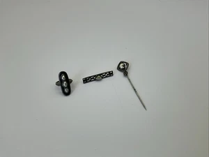 3 Piece Antique Art Nouveau Silver & Fresh Water Pearl Ring, Broch, Pin. - Picture 1 of 7