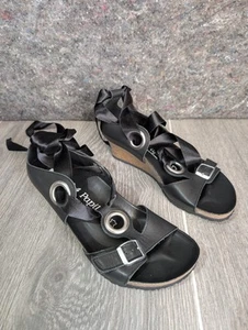 Sandali Papillio Birkenstock neri Emmy in pelle con cinturino alla caviglia e zeppa 40N - Foto 1 di 8