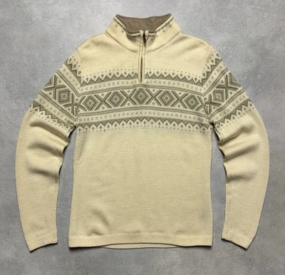 Dale Of Norway Womens Beige Knit Wool 1/4 Zip Sweater Size M - Image 1 of 4