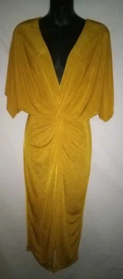 Vestido J Lux Label nó mostarda novo com etiquetas tamanho médio - Imagem 1 de 4