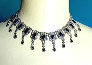 Black & Silver Tone Charms & Chain Necklace. Not Lightweight 38cmA154 - Picture 1 of 3