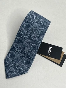 BOSS by Hugo Boss Cotton Blend Leaf Pattern Men’s Tie - Picture 1 of 5