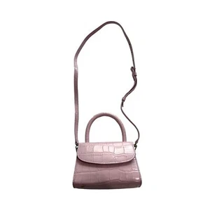 By FAR Mini Croco Embossed Leather Bag in Pink - Picture 1 of 8