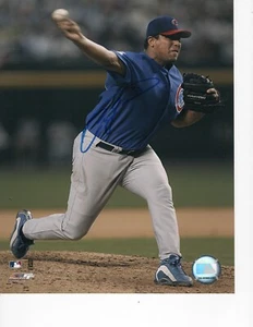 MLB CHICAGO CUBS CARLOS ZAMBRANO LANZAMIENTO FIRMADO 8X10 - Imagen 1 de 1