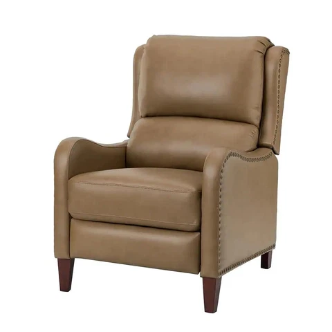 Karat Home Hyde Nailhead Genuine Leather Recliner - Taupe  MSRP $1899.00 Cover