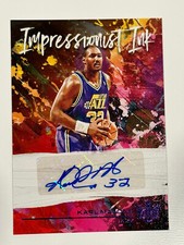 2020-21 Panini Court Kings Impressionist Ink Karl Malone Violet auto/35 #II-KML
