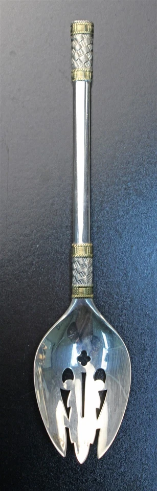 Wallace Sterling Golden Aegean Weave Pierced Tablespoon / Vegetable Spoon - Image 1 of 1