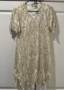 Vtg 1980s Silk SequinsDress Mark & John By Gopal Sequined Gown Size S - Picture 1 of 5