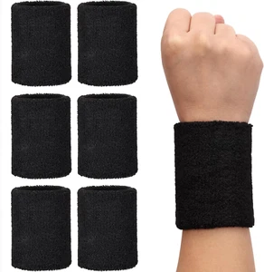 H&S 6Er Set Schweißband Handgelenk - 6X Arm Schweissband Für Damen Herren - Bild 1 von 12
