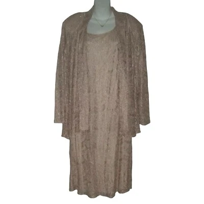 Vintage 80's S.L. Fashions Dress Gold Metallic Lattice Dynasty Cottage Flapper - Image 1 of 4