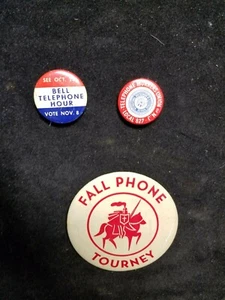 3 pines vintage de botones de campana para teléfono 827 Union Telephone Hour teléfono Tourney - Imagen 1 de 2