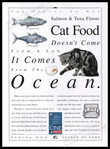 Purina Cat Food 1990s Print Advertisement Ad 1999 Gray Kitty - Picture 1 of 1