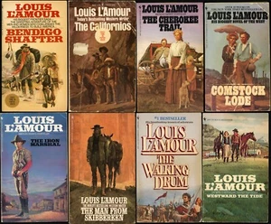 Western Action Adventure Lot of 8 Paperback by Louis Lamour - Picture 1 of 12