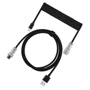 New Durable 3M Type C Mechanical Keyboard Coiled Cable USB Port Keyboard Wire - Picture 1 of 23