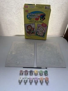 Craft House Acrylic Paint by Number Kittens & Puppies Caring Sharing 1993 Used - Picture 1 of 7