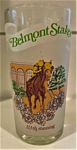 1981 BELMONT STAKES GLASS -- MUCH MORE RARE THAN A 1981 KENTUCKY DERBY GLASS Cover