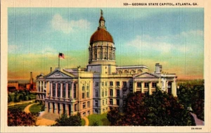Unposted Linen Post Card The State Capitol Building Atlanta Georgia - Picture 1 of 2
