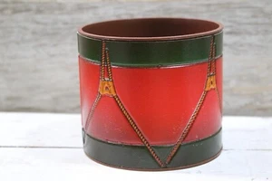 Vtg Rubens Originals Christmas Red Drum Plastic Planter Vase 3.5" Tall - Picture 1 of 4