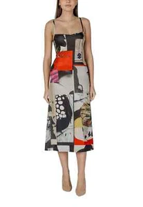 Vestido Desigual Mujer - S Rojo Diseñador Moda Elegante Vestido - Imagen 1 de 3